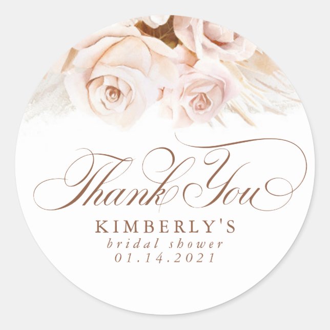 Pegatina Redonda Flores dulces pasteles Grass Gracias (Anverso)