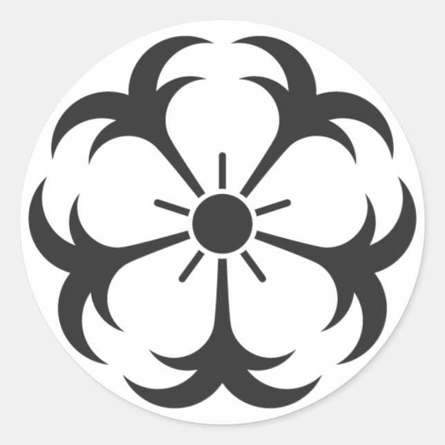 Pegatina Redonda Flores [Family Crests] (Anverso)