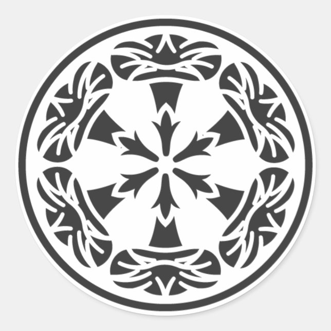 Pegatina Redonda Flores [Family Crests] (Anverso)