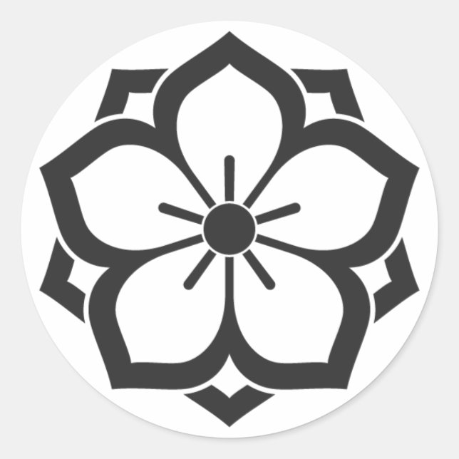 Pegatina Redonda Flores [Family Crests] (Anverso)
