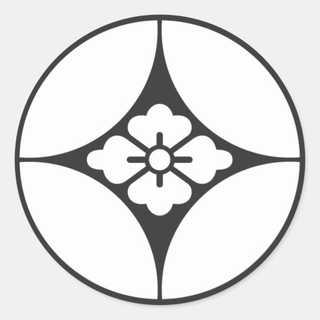 Pegatina Redonda Flores [Family Crests] (Anverso)