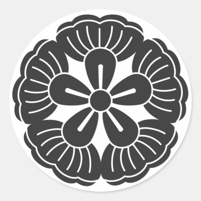 Pegatina Redonda Flores [Family Crests] (Anverso)