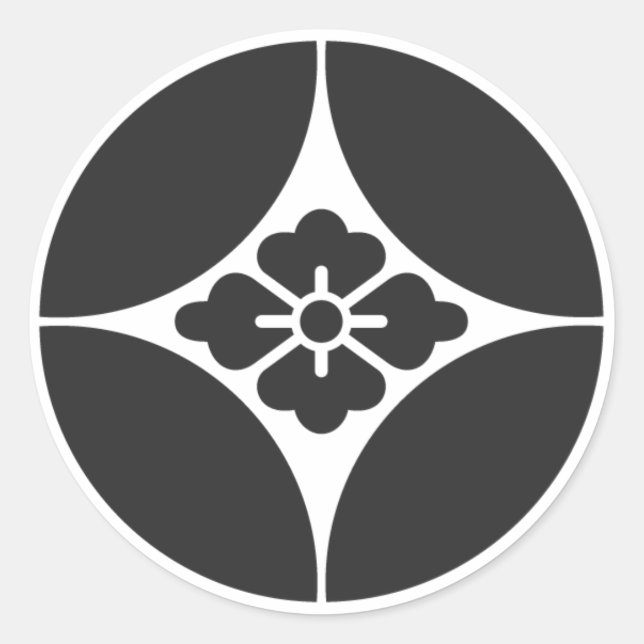 Pegatina Redonda Flores [Family Crests] (Anverso)