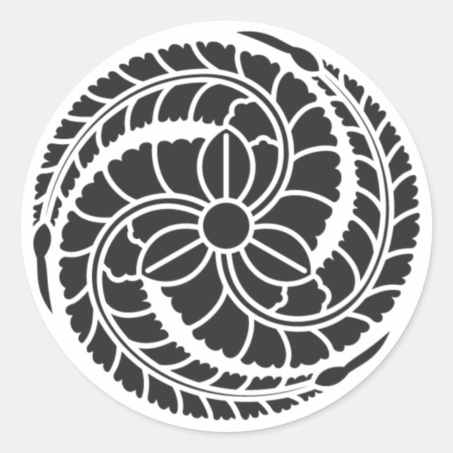 Pegatina Redonda Flores [Family Crests] (Anverso)