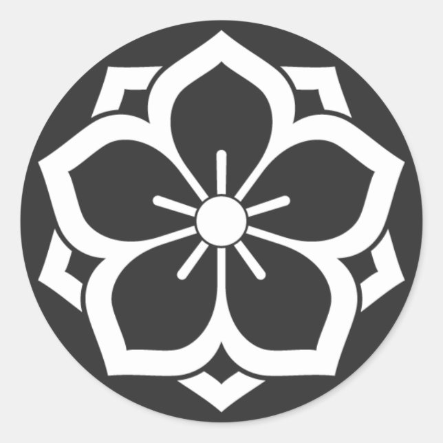 Pegatina Redonda Flores [Family Crests] (Anverso)