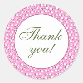 Pegatina Redonda Flores felices