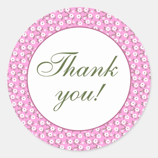 Pegatina Redonda Flores felices (Anverso)