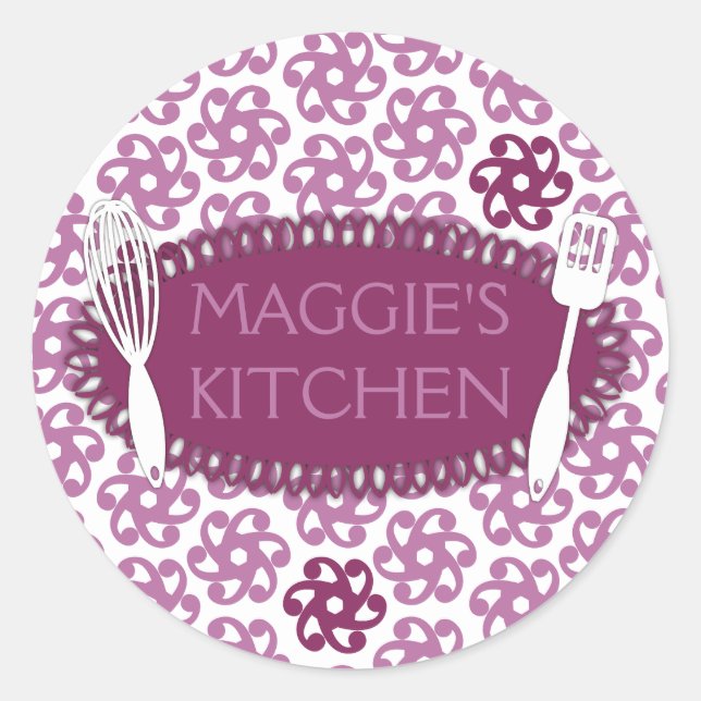 Pegatina Redonda Flores geométricas de orquídea bisqueando cocción (Anverso)