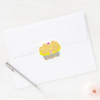 Pegatina Redonda Flores gigantes