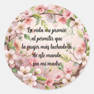 Pegatina Redonda Flores, moderno elegante
