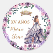 Flores moradas y mariposas: Quinceañera
