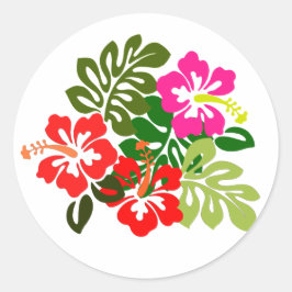 Pegatina Redonda Flores para el Día de las Admisiones en Hawái - Dí