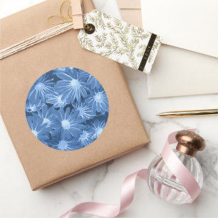 Pegatina Redonda Flores rojas y amarillas 3