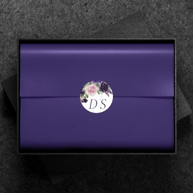 Pegatina Redonda Flores | Rosa morada y rosa salva la fecha (Subido por el creador)