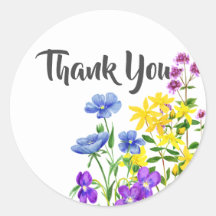 Flores salvajes de acuarela moderna Gracias