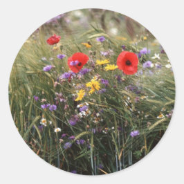 Pegatina Redonda Flores silvestres