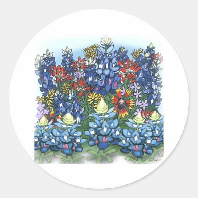 Pegatina Redonda Flores silvestres (Anverso)