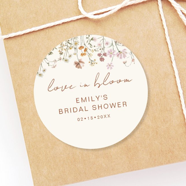 Pegatina Redonda Flores Silvestres Agradecimiento Desayuno Nupcial  (Subido por el creador)