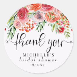 Pegatina Redonda Flores silvestres elegantes | Boho gracias