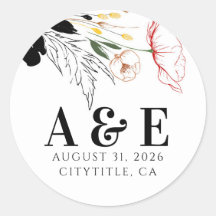 Flores silvestres Modern Boho Accent Black 