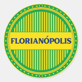 Pegatina Redonda Florianópolis City Pride – Brazilian Identity