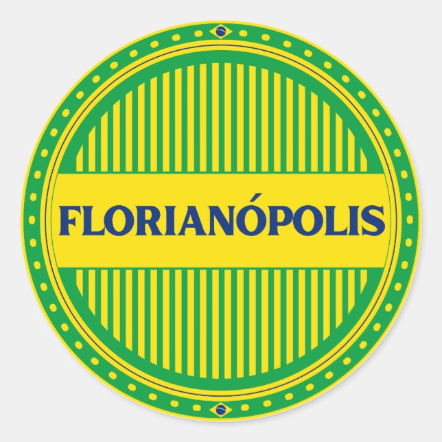 Pegatina Redonda Florianópolis City Pride – Brazilian Identity (Anverso)