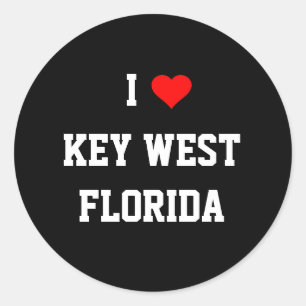 Pegatina Redonda FLORIDA: Amo Key West, Florida