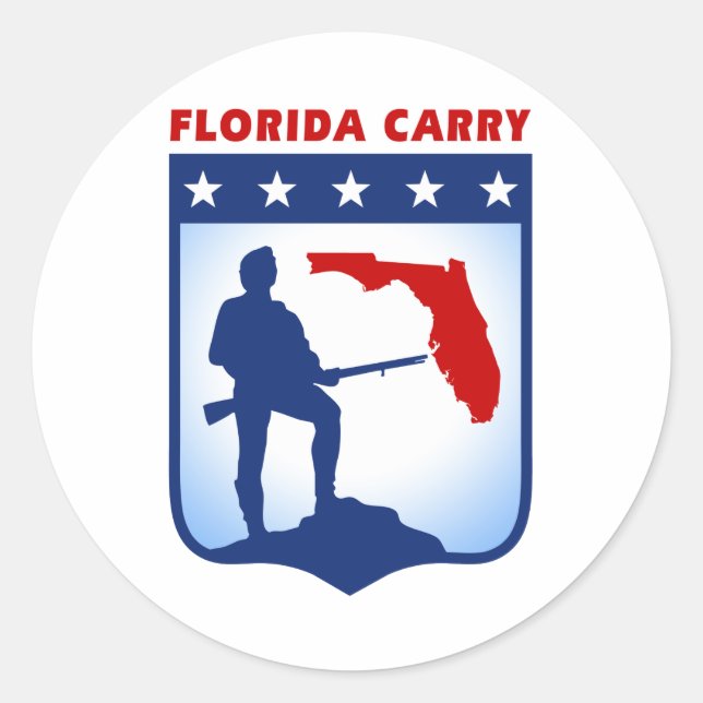 Pegatina Redonda Florida Carry Gear (Anverso)