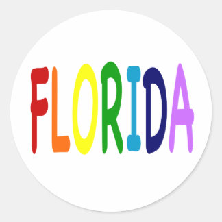 Pegatina Redonda FLORIDA en un arcoiris de colores