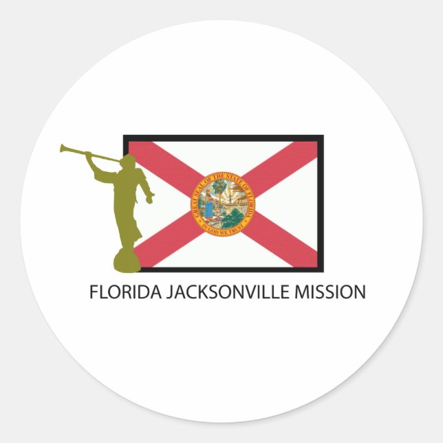 PEGATINA REDONDA FLORIDA JACKSONVILLE MISION LDS CTR (Anverso)