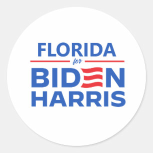 Pegatina Redonda Florida para Biden Harris