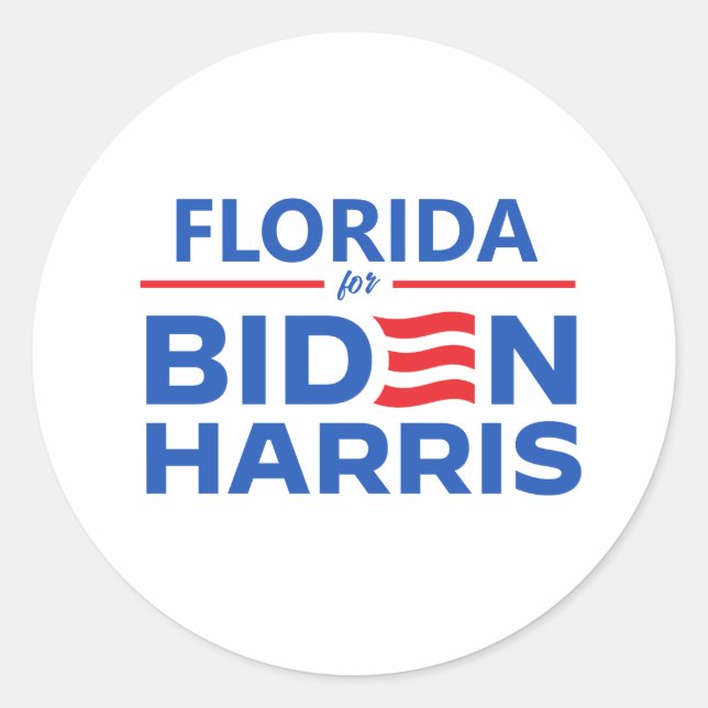Pegatina Redonda Florida para Biden Harris (Anverso)