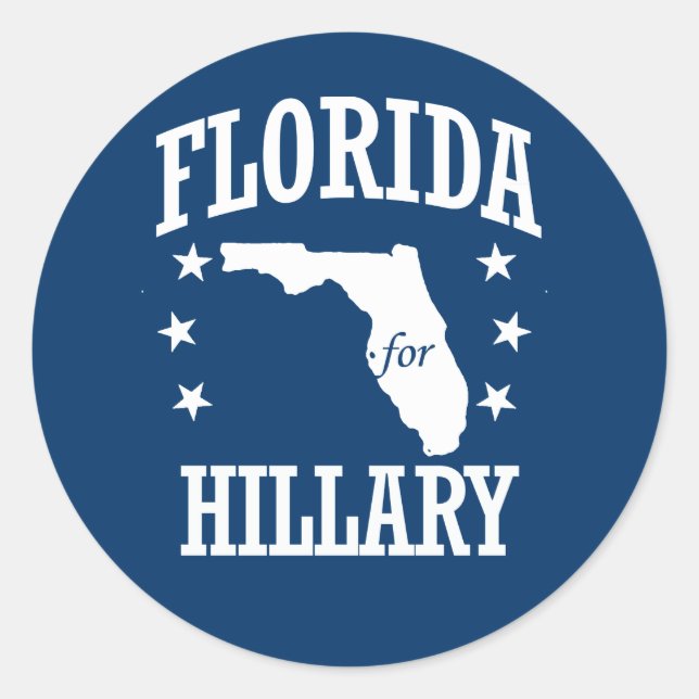 PEGATINA REDONDA FLORIDA PARA HILLARY (Anverso)