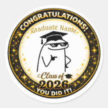 Flork Graduado Divertido con Nombre Personalizado
