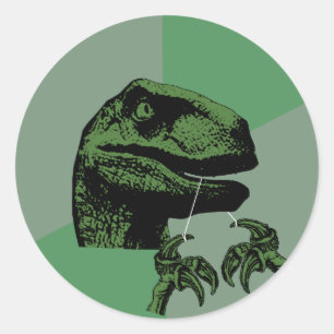 Pegatina Redonda Flossoraptor Philosoraptor