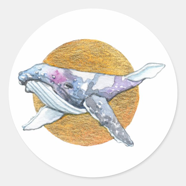 Pegatina Redonda Flota de ballena (Anverso)