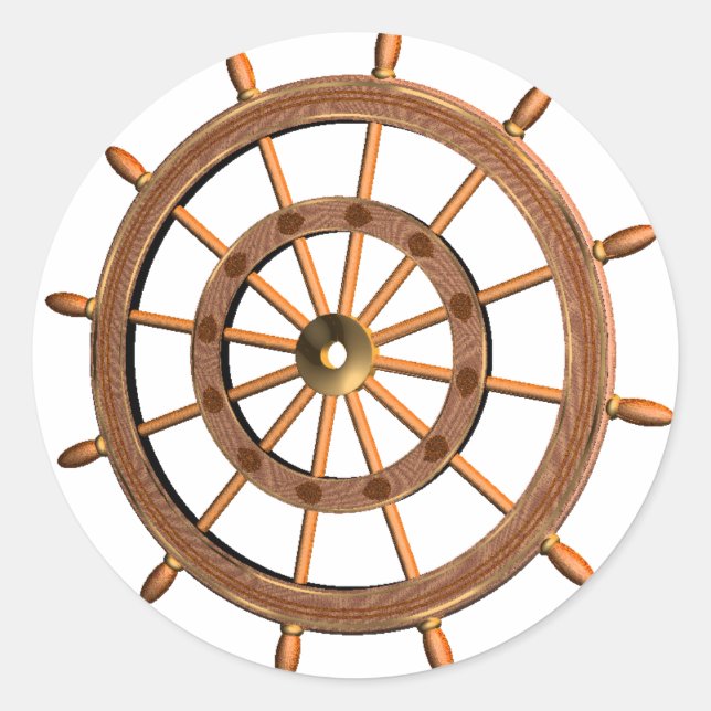 Pegatina Redonda Flotsam Wheel (Anverso)