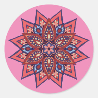 Pegatina Redonda Flourish Boho Mandala