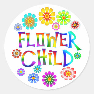 PEGATINA REDONDA FLOWER CHILD