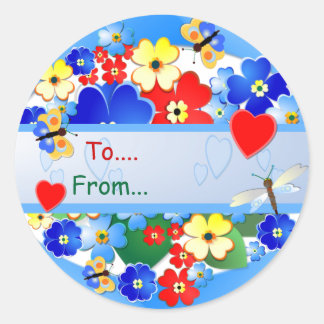 Pegatina Redonda Flower Garden ~ Gift Sticker # 2
