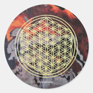 Pegatina Redonda Flower of Life