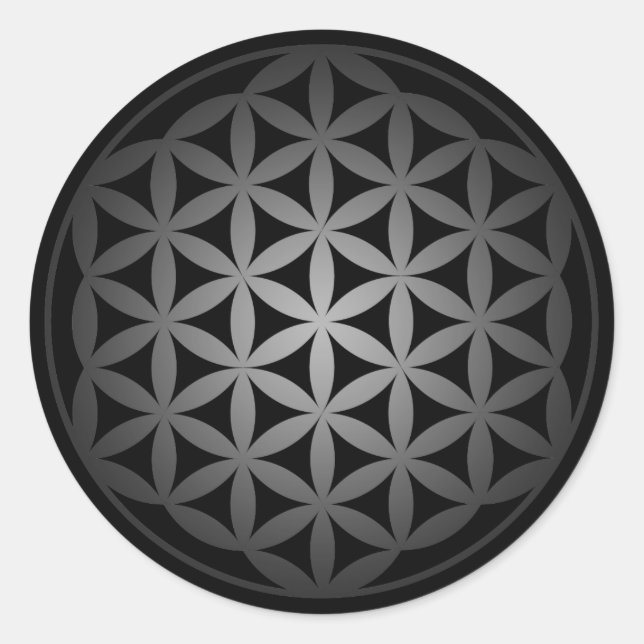 Pegatina Redonda flower of life3 (Anverso)