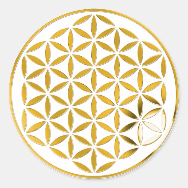 Pegatina Redonda Flower Of Life - oro 1 stamp (Anverso)