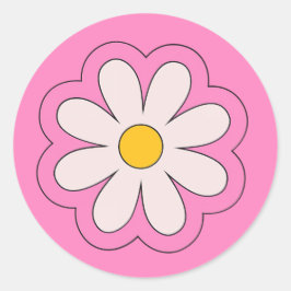 Pegatina Redonda Flower Sticker