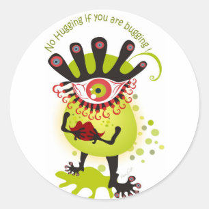 Pegatina Redonda Flu Bug
