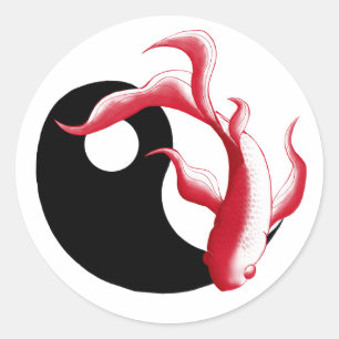 Pegatina Redonda Flujo Marcial Sticker Abstracto YinYang de Arte Ma