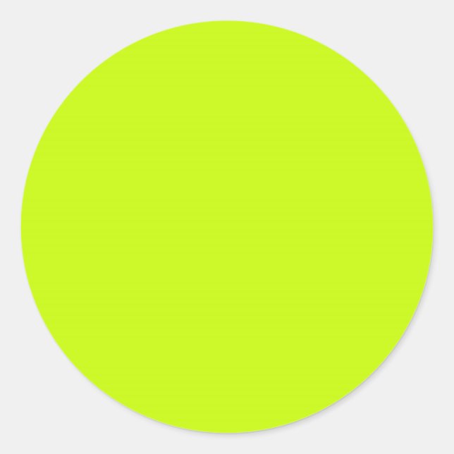 Pegatina Redonda Fluorescente Lime Green Neon Yellow Personalizado (Anverso)