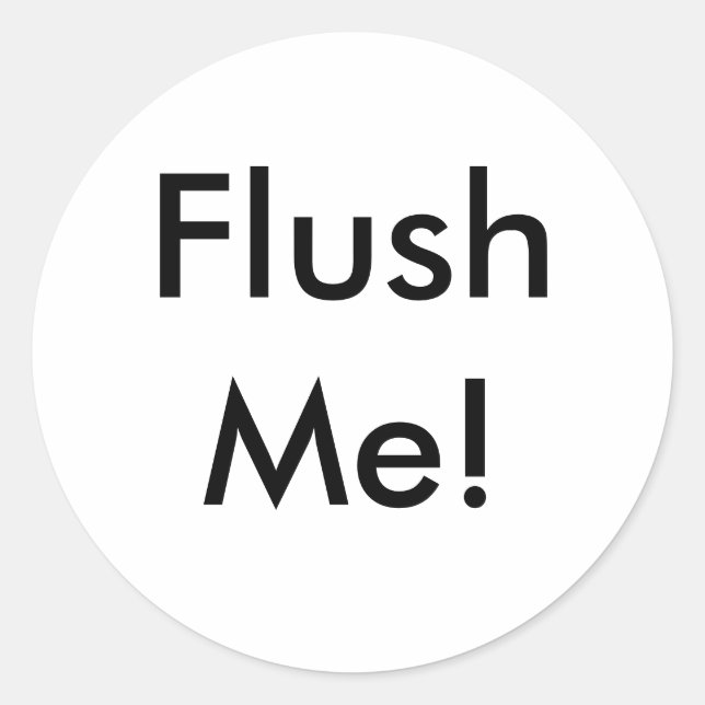 Pegatina Redonda ¡FlushMe! (Anverso)
