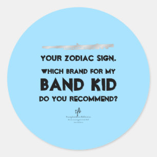 Pegatina Redonda Flute su Rótulo Zodiaco Azul Glacial Anti-ISO