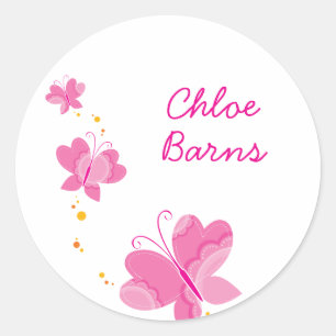 Pegatina Redonda FLUTTERBY BUTTERFLIES :: serie de tres 1